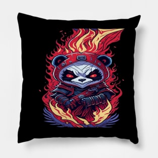 evil warrior panda Pillow