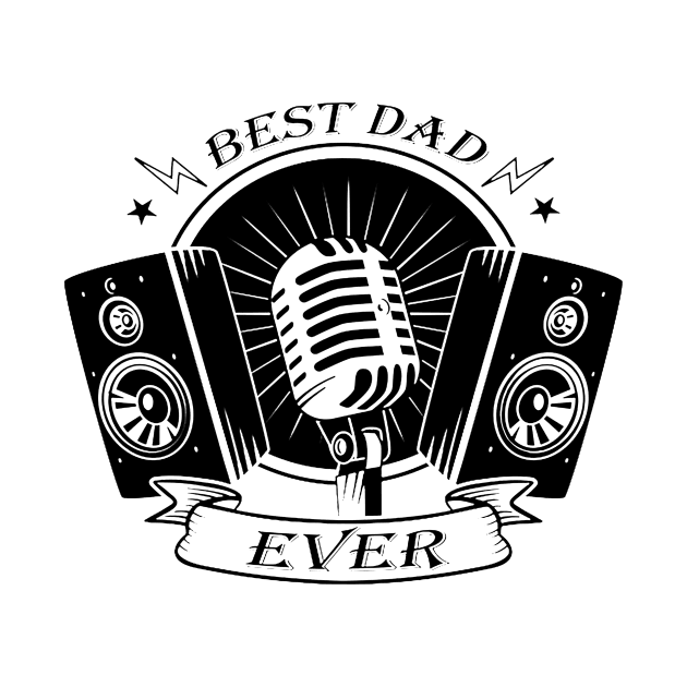 Best Dad Ever Funny Music Note Father's by Alice Chevalier