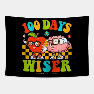 Happy 100Th Day Of School Retro Teachers Kids 100 Days Tapestry