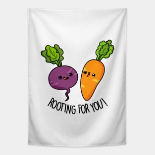 Rooting For You Cute Vegetable Pun Tapestry