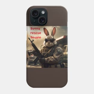 Bunny rescue people in military uniform Phone Case