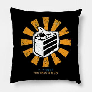 The Cake Is A Lie Retro Japanese Portal Pillow