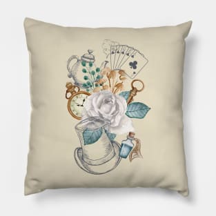 Mad Hatter objects Pillow