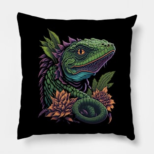 Reptile Royalty: Majestic Creatures on Display Pillow