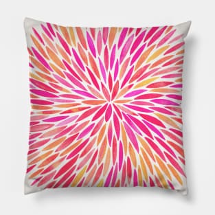 Pink Ombre Water Color Burst Pillow