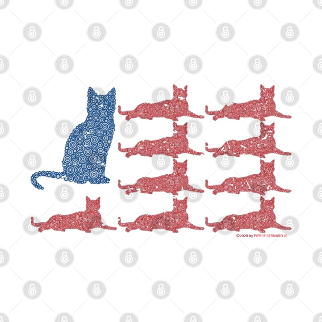 Horizontal United State Cat Flag Circle Design by pbdotman