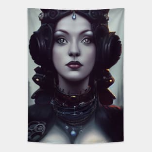 Steamgoth Woman in the City Tapestry