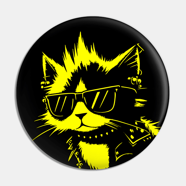 Skater Cat | Hardcore Cat | Radical Cat | Skate or Die Pin by Ryo Li