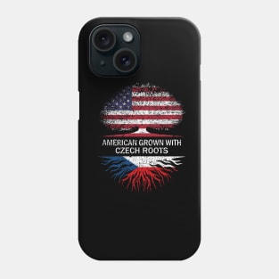 American Grown with Czech Roots USA Flag Phone Case