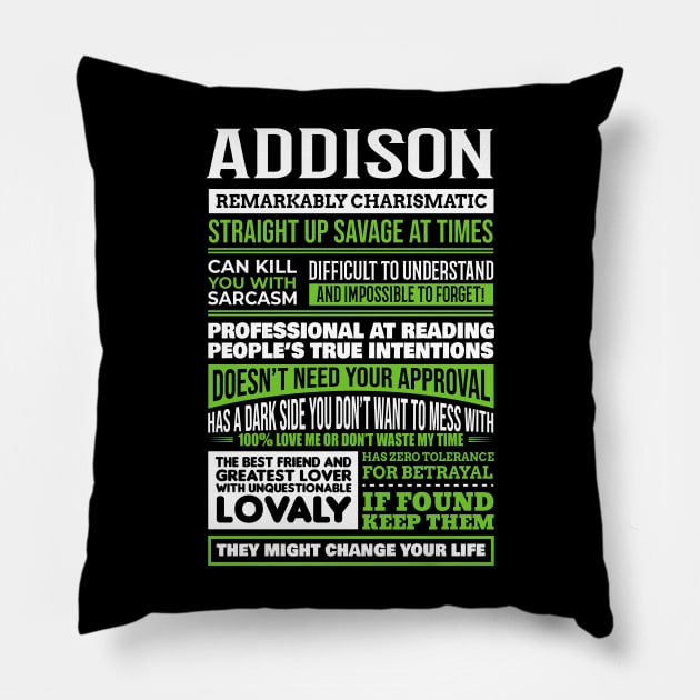 Addison Pillow by GrimdraksJokes