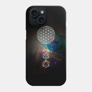 Flower of Life Platonic Solids Sacred Geometry Phone Case