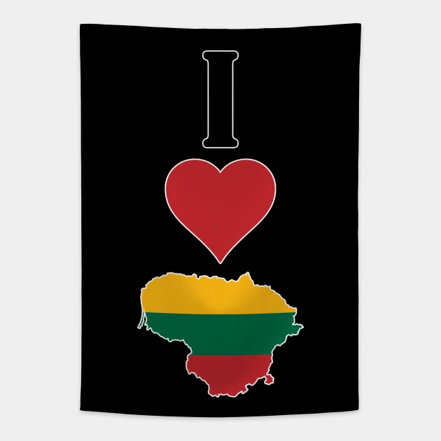 I Heart Lithuania Vertical I Love Lithuanian National Flag Map Tapestry by Sports Stars ⭐⭐⭐⭐⭐