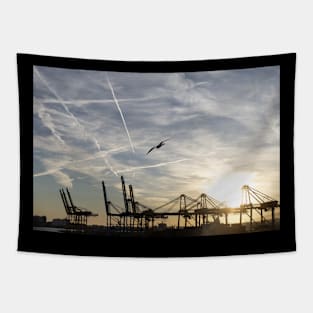 Port at Sunset Tapestry