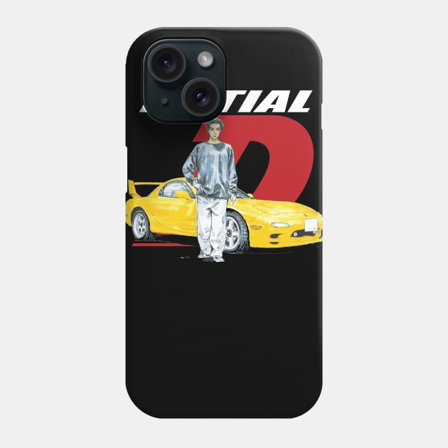 Initial D FD RX7 Stage 1 Drifting - Keisuke Takahashi's RedSuns Phone Case by cowtown_cowboy