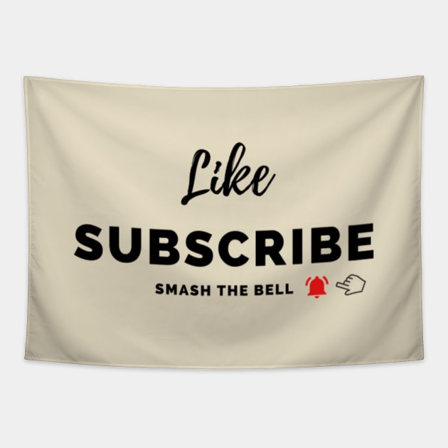 Like, Subscribe, Smash the Bell Mug, Mask, Tote Tapestry by DeniseMorgan