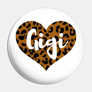 Cute Leopard Print Gigi Heart Pin