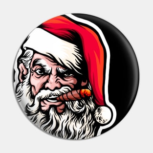Vintage Santa Claus Retro Design Christmas Beer Funny Gift Idea Pin