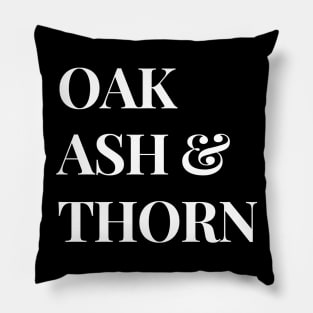 Celtic Mythology Gift Oak Ash and Thorn Fairy Triad Design Pillow