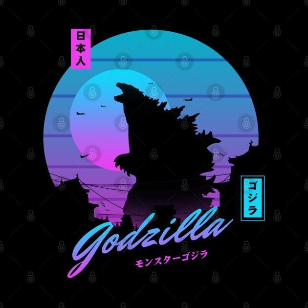 Godzilla sunset by mrcatguys