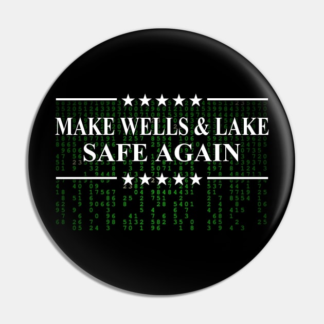 Make Wells and Lake Safe Again Pin by Electrovista
