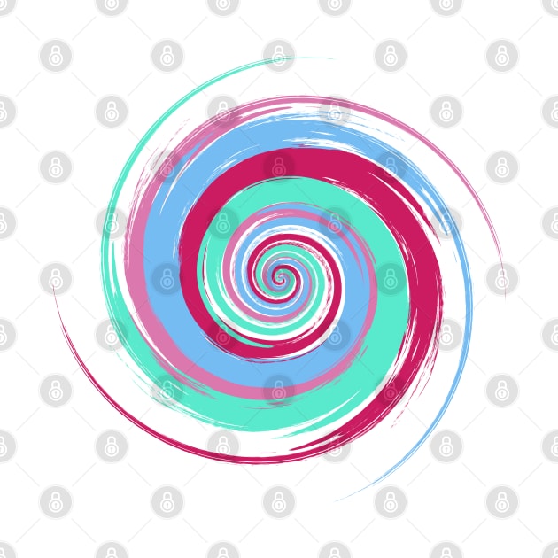 Colorful swirl - blue and pink color by klara_art