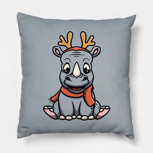 Cute Christmas Rhino Pillow