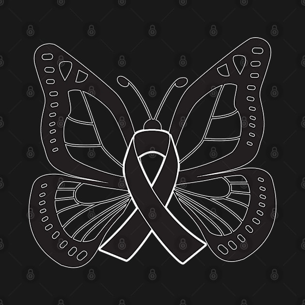 Black Butterfly Awareness Ribbon by FanaticTee