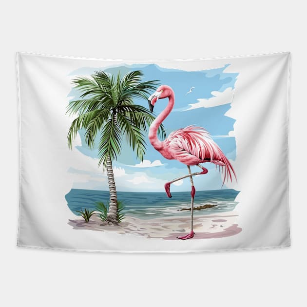 Flamingo Lovers Summer Vibes Tapestry by zooleisurelife