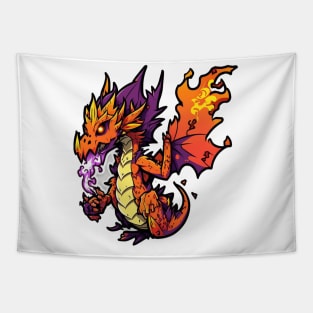 Cartoon fire dragon Tapestry