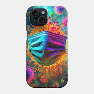 Psychedelic virus microworld Phone Case