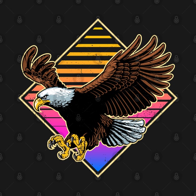 Retro Bald Eagle by White Martian