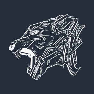 Tiger Mecha street art style (White colour) T-Shirt