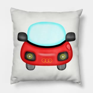 Cute red sport car. Pillow