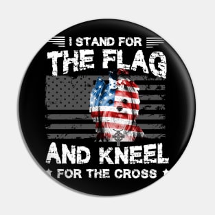 Yorkie Dog Stand For The Flag Kneel For Fallen Pin