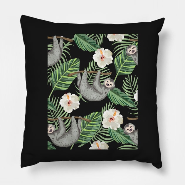 Funny Sloth Hanging out! Pillow by Abstractdiva