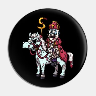 Horror Saint Nicholas On Horse Pin