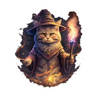 Magical Wizard Cat Fantasy Kitten T-Shirt