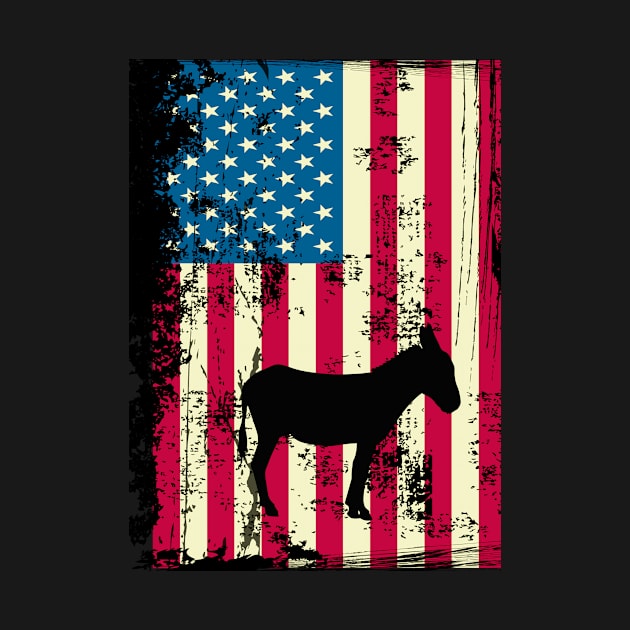 Donkey American Flag USA Patriotic 4th Of July Gifts by KittleAmandass