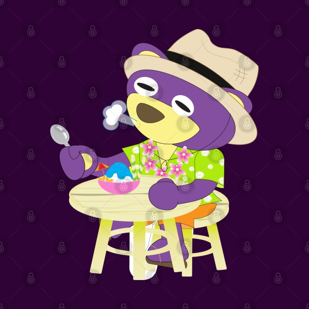 Mr.Purple bear in Hawaii shirt with shaved ice by Figaro-17