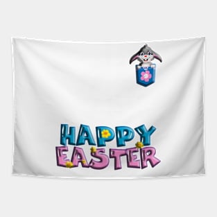 happy easter rabbit baby bunnies Tapestry