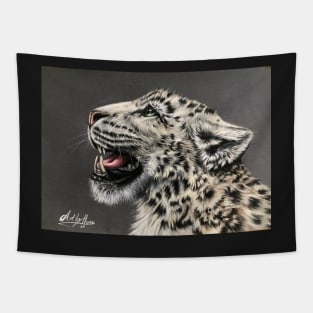 Snow Leopards Roar Tapestry