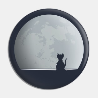 Cat On The Moon Pin