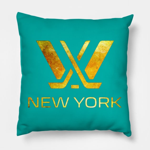 PWHL - New York Distressed Pillow by INLE Designs