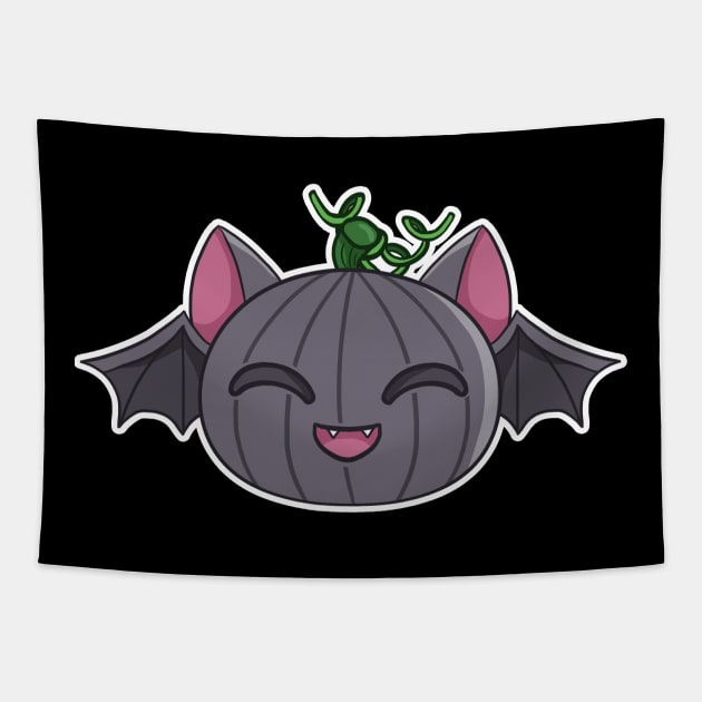 Pumpkin Bat Tapestry by Happy Taco Studio