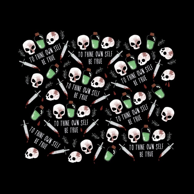 to thine own self be true - hamlet shakespeare pattern by sidhedcv