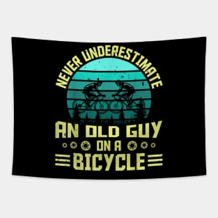 Never Underestimate A Old man With A Bicycle Tapestry