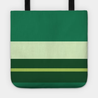 An attractive harmony of Salem, Seafoam Blue, Very Light Green, Cal Poly Pomona Green and June Bud stripes. Tote