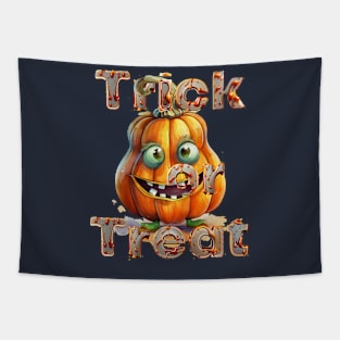 Scary Pumpkin Trick or Treat Tapestry