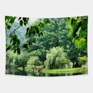 Summer - Weeping Willow in the Mist Tapestry