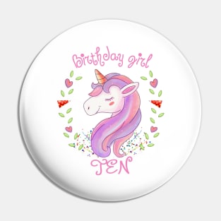 'Unicorn Tenth Birthday Girl' Cute Birthday Tenth Gift Pin